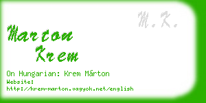 marton krem business card
